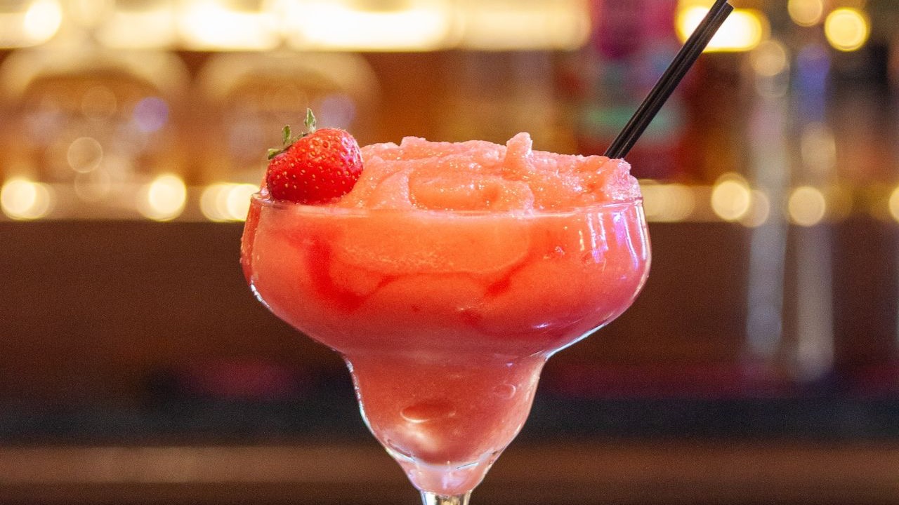 pink ice cream on clear glass