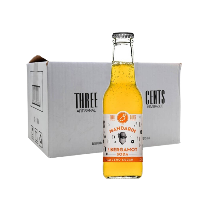 Refresco THREE CENTS Mandarin & Bergamota Soda 20clx24